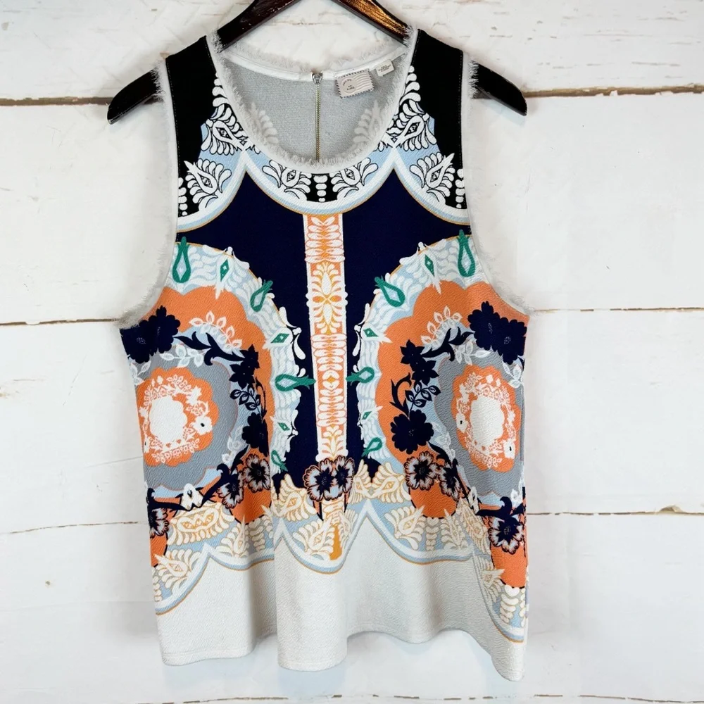 Anthropologie (Postage Stamp) | Graphic Dress Tank, XL - Picture 3 of 10